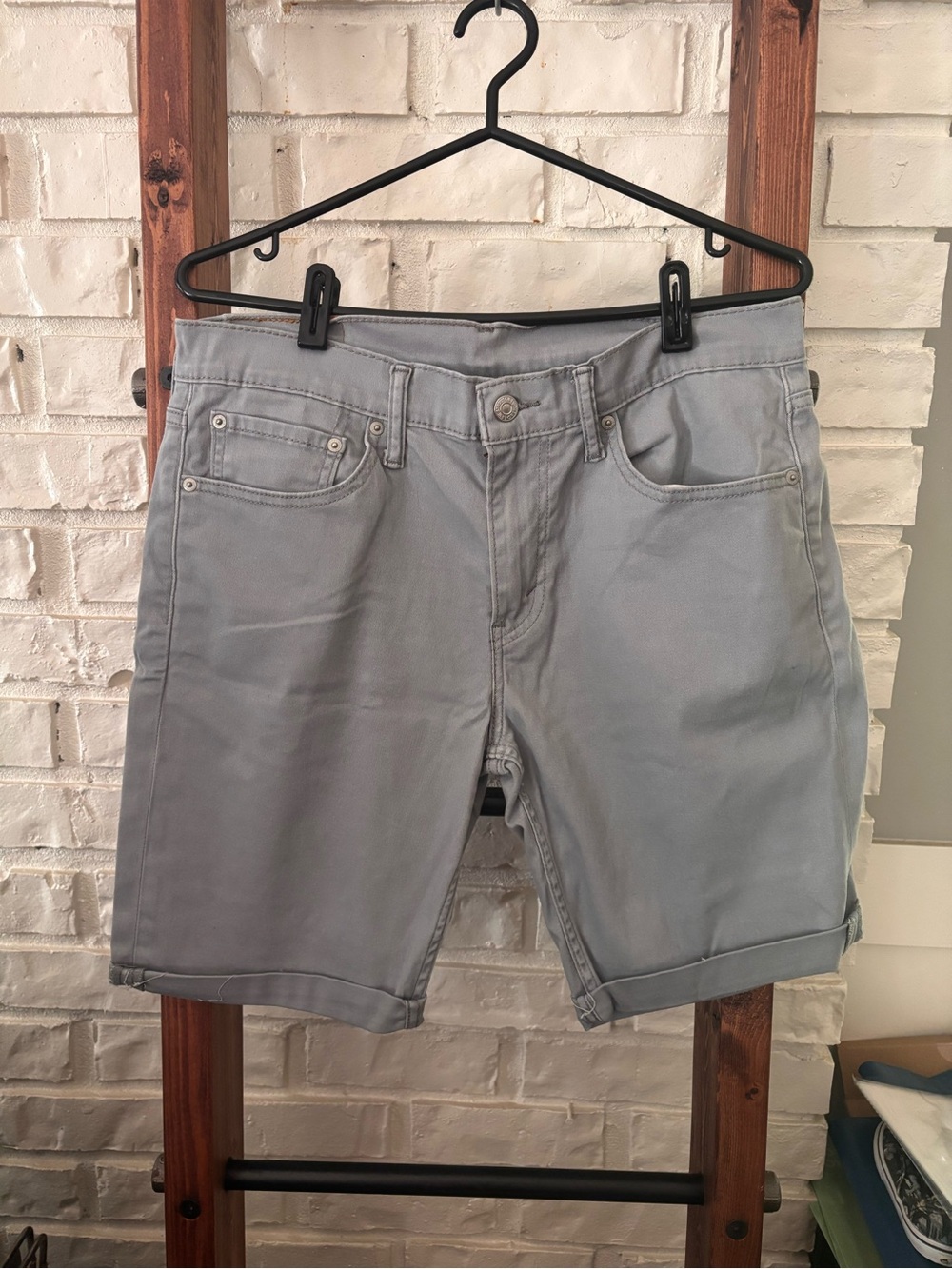 Levi's 511 Slim-fit Grey Denim Cut-off Shorts